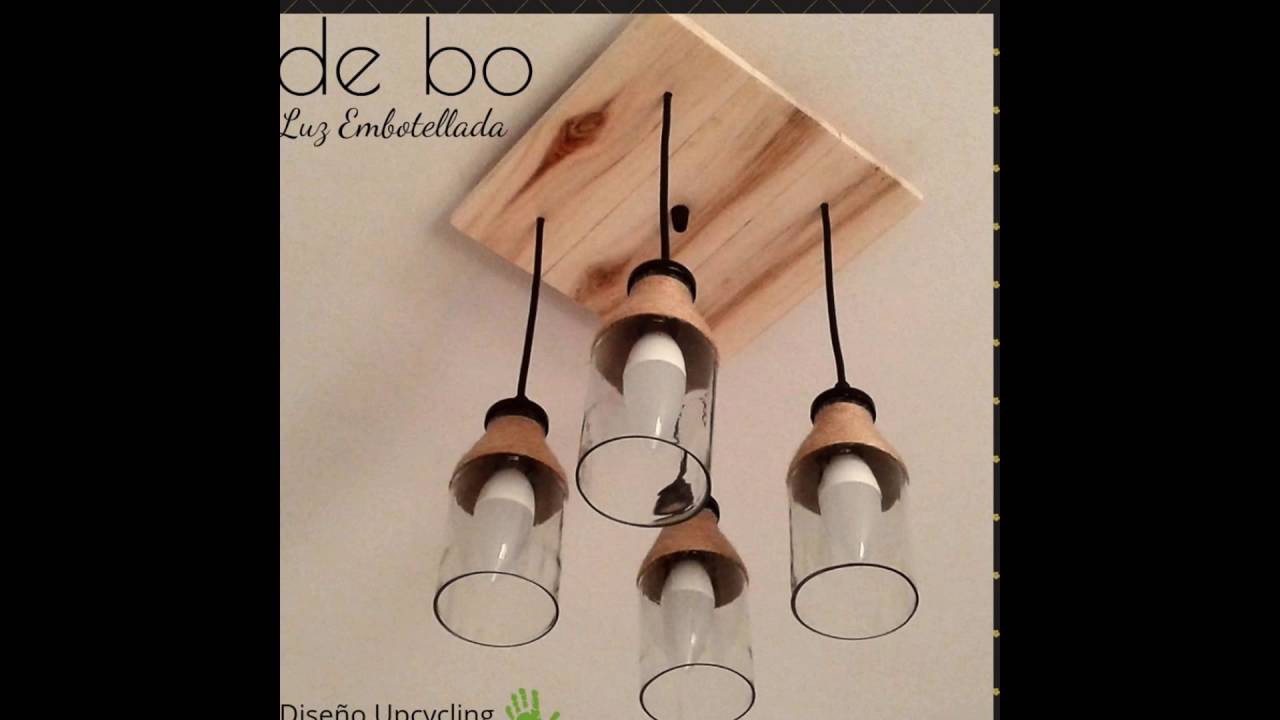 L&aacute;mparas de botellas de vidrio 