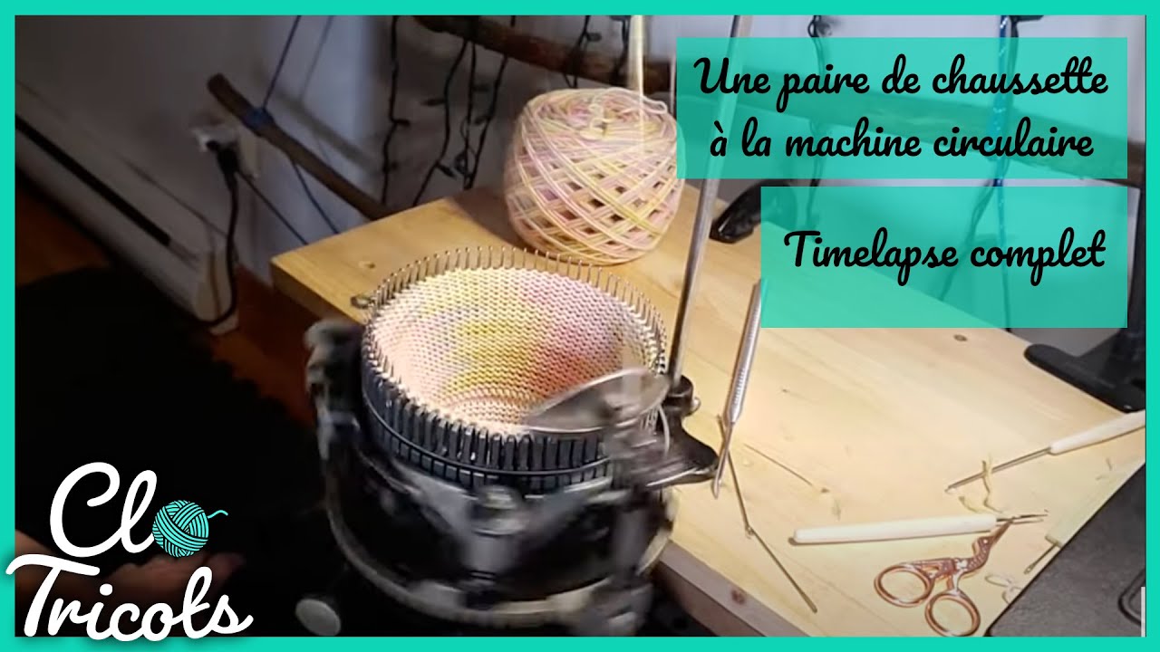 Timelapse - Tricoter des chaussettes avec une machine à tricoter circulaire (circular sock machine)