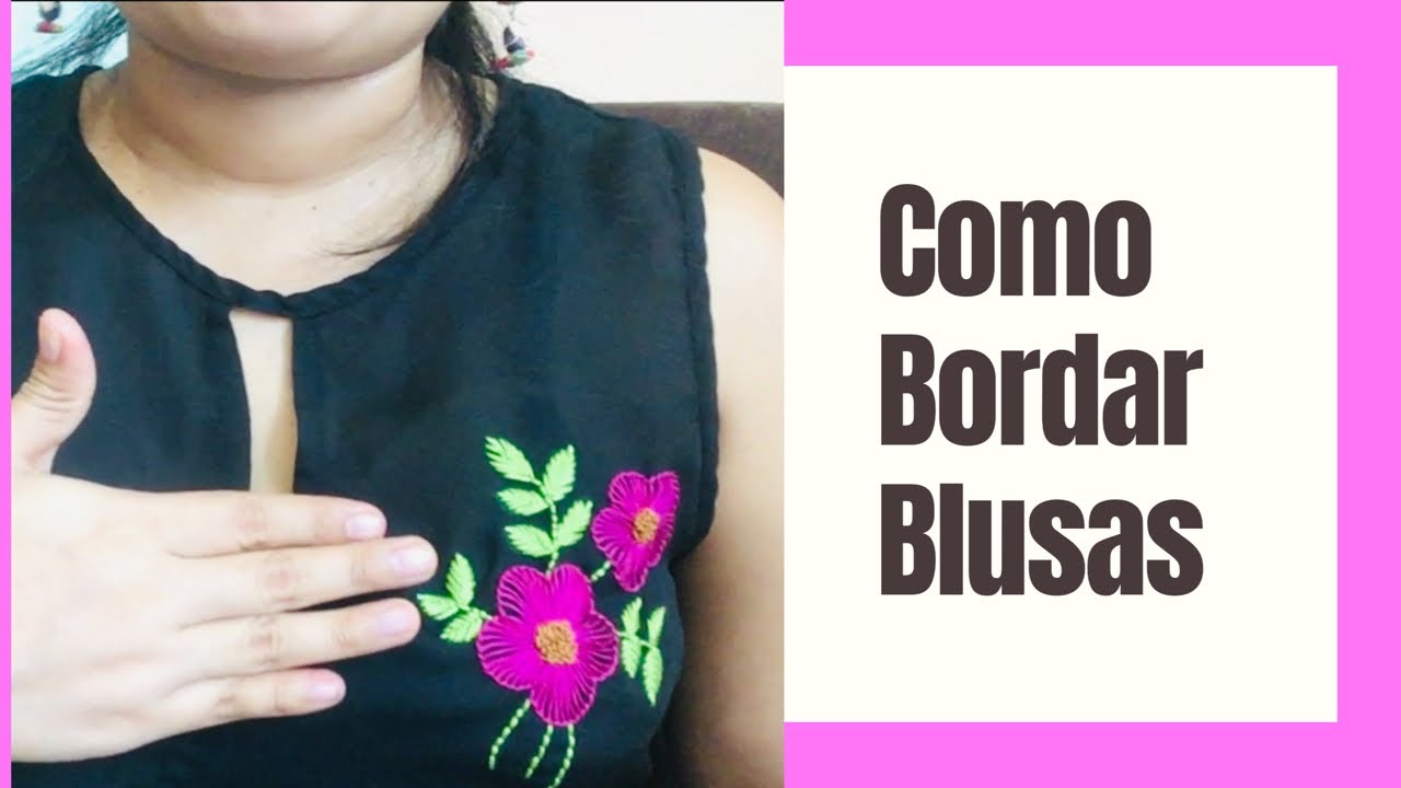 Como bordar blusas | Flores punto festón