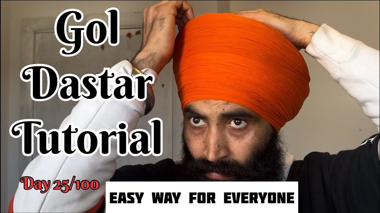 How to tie Gol Dastar in easy way | 5 Meter Cloth F74 | Day 25/100