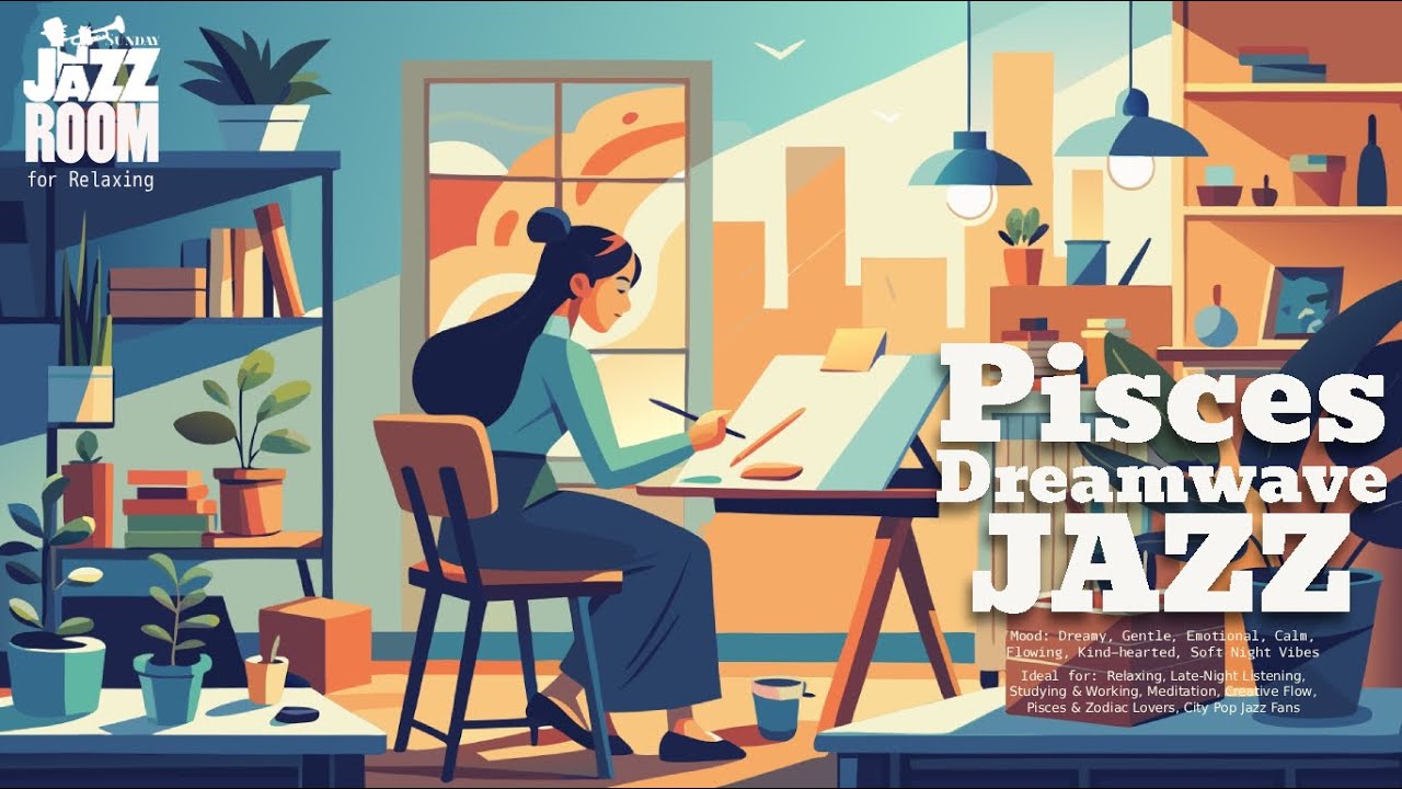 Pisces Dreamwave Jazz  Relaxing City Pop Jazz 60 BPM | Chill Zodiac Music for Dreamers.