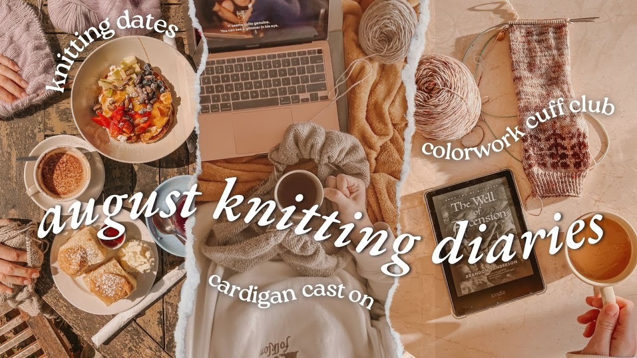 august stitched away&hellip; (knitting vlog) 🧦🪻 girls knit night, first colorwork socks, cardigan cast on!