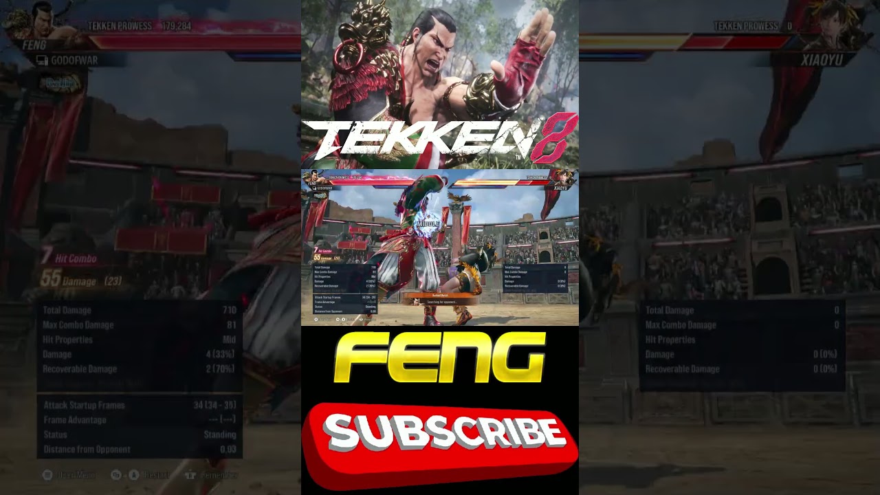 TEKKEN 8 Feng Wei Max Damage Combo #shorts #shortvideo #feng #dreadprince #tekken8 #gaming #tekken7
