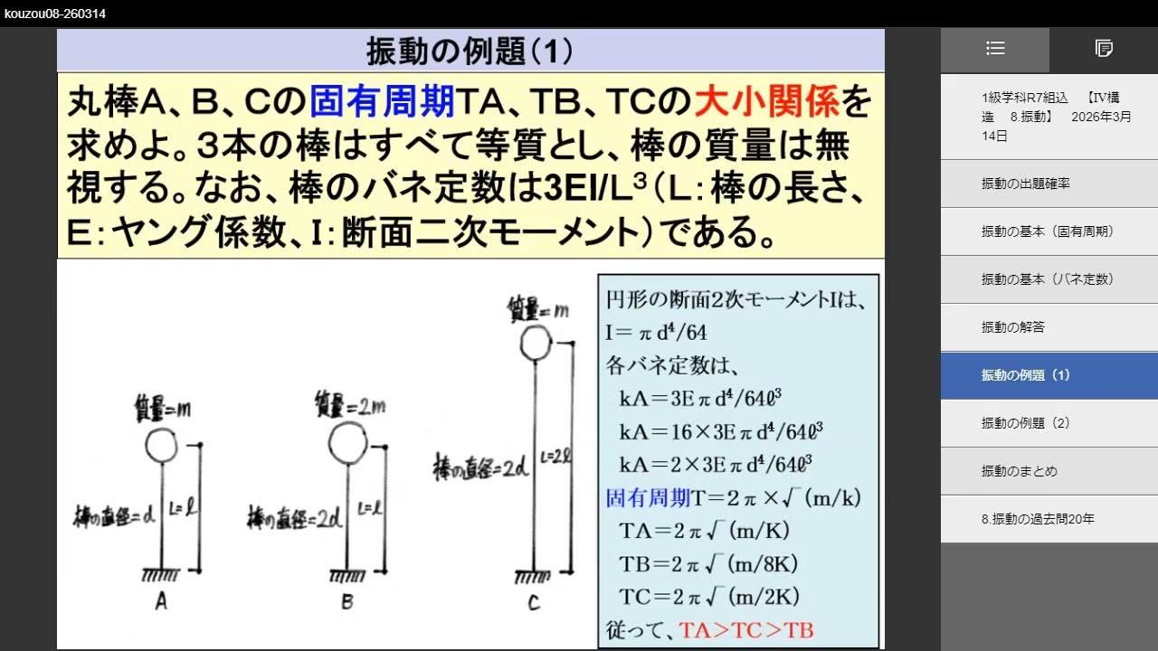 １級建築士 R8学科合格するぞ （構造の解説 ８．振動）　（5分）