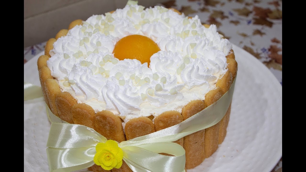 حلوة لاكريم لأسهل ولأرقى ب3مكونات فقط🍑🍑شارلوت بمذاق الخوخ