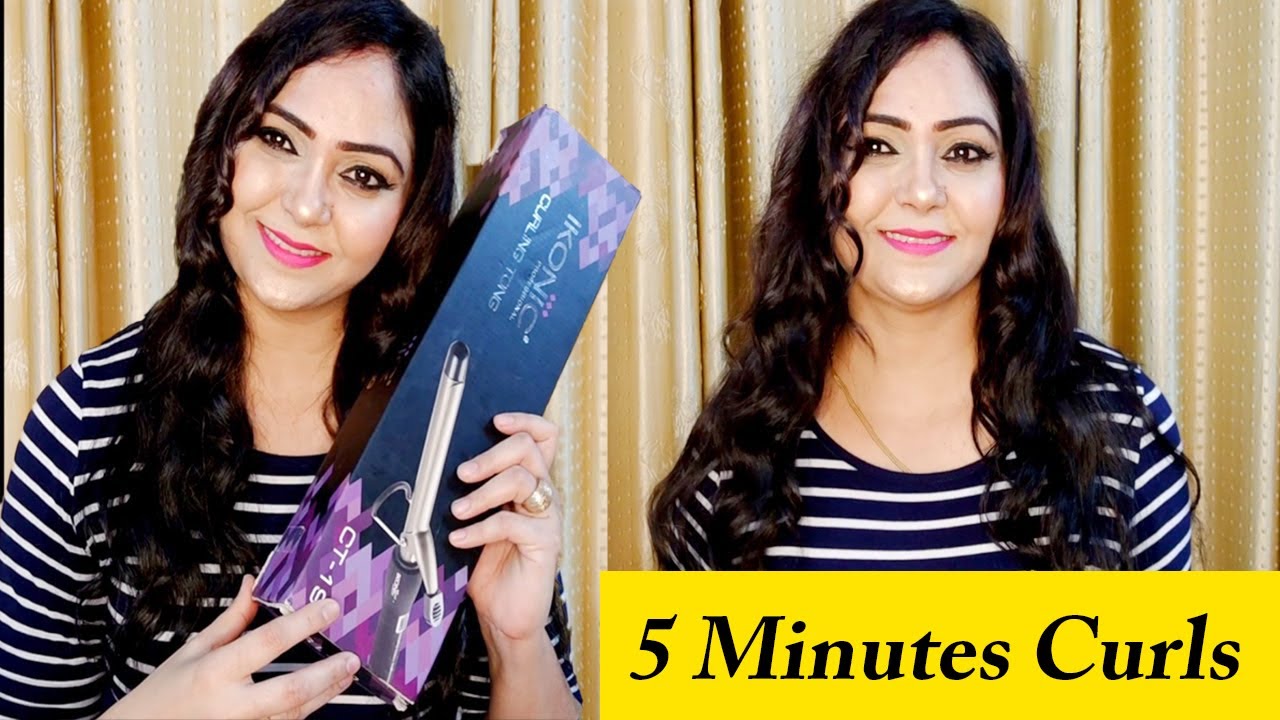 5 MINUTES CURLS Ikonic Professional Curling Tong CT19 Review & Demo Best hair curler for hairstyling