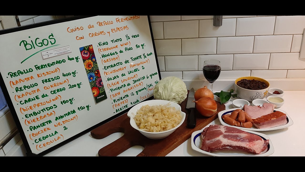 Como hacer BIGOS - Guiso de Repollo Fermentado con carnes y especias - Guiso a la cazadora