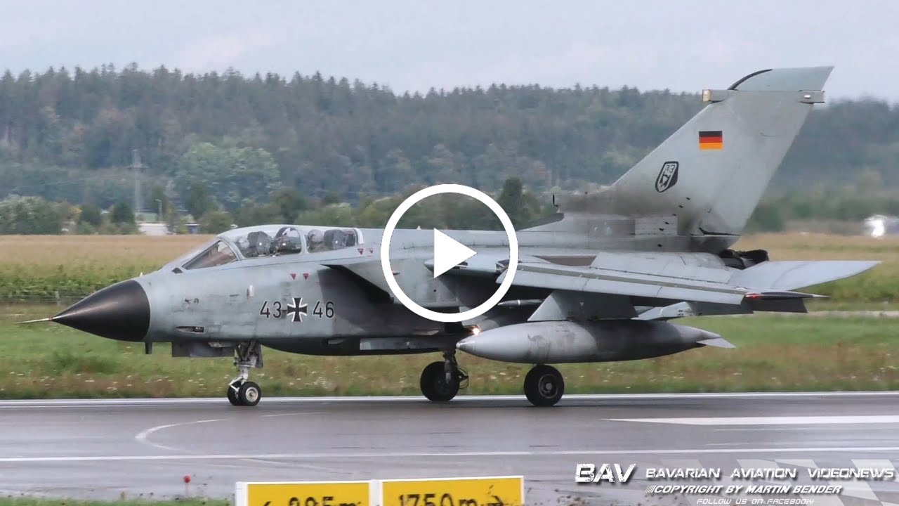 Panavia PA-200 Tornado IDS - German Air Force 43+46 - flyby and landing at Memmingen Airport
