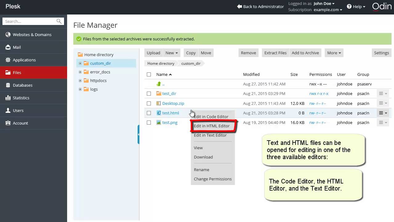 Plesk 12.5 Tutorials - How to use File manager