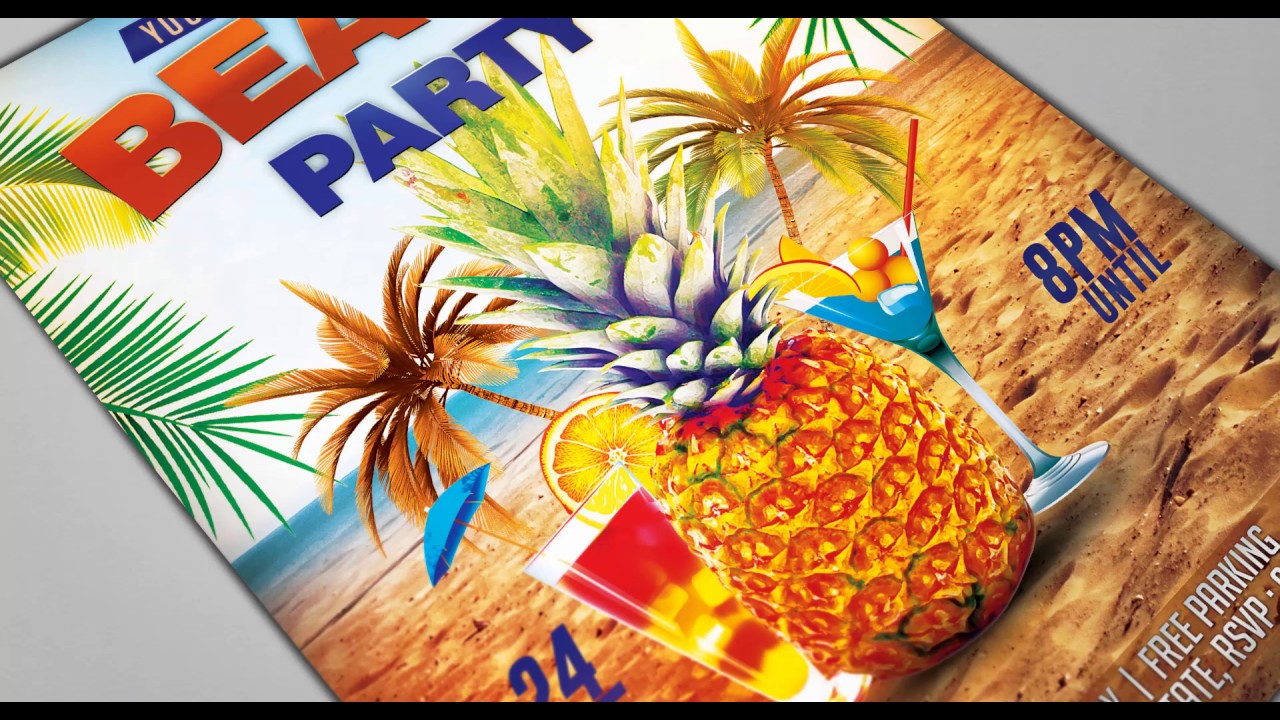 Download Beach Party Flyer and Edit it Easily with Photoshop