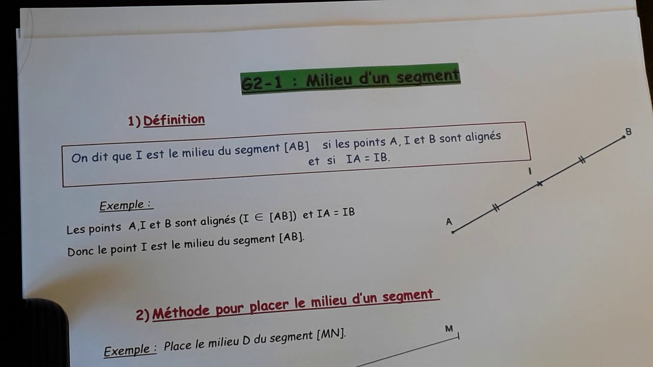 6G2 -1 : Milieu d'un segment