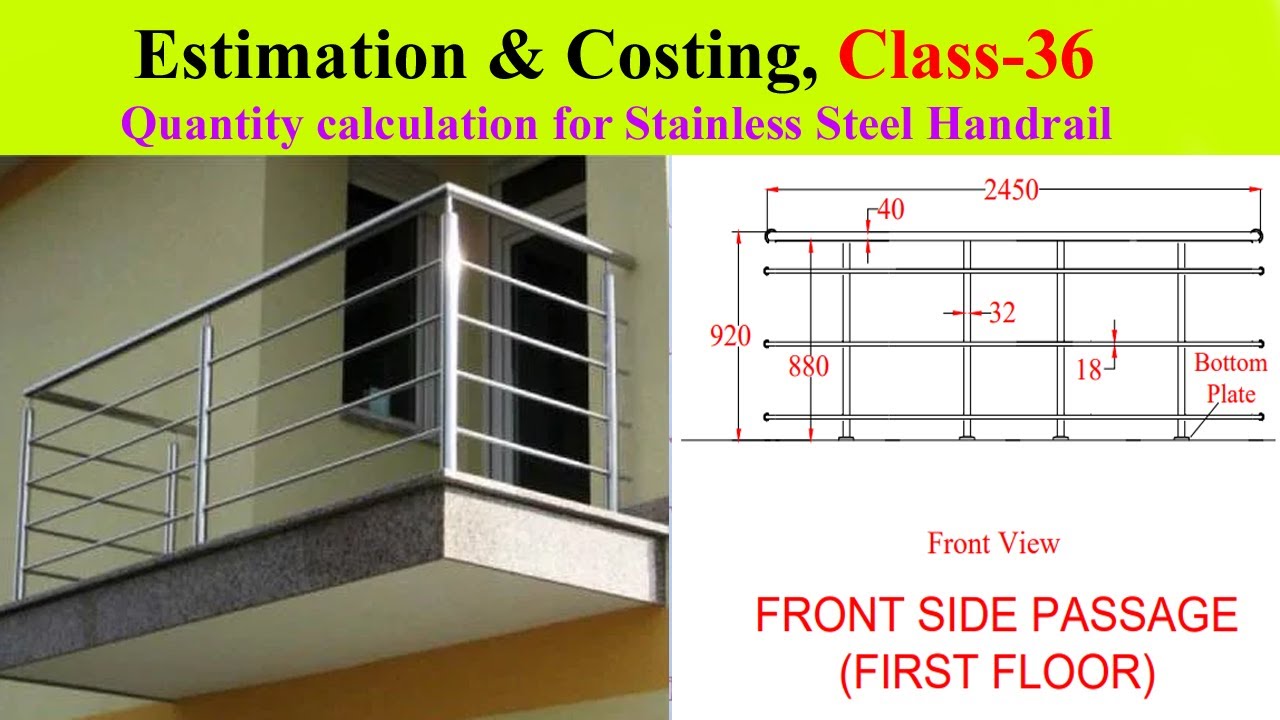 #36| Quantity Calculations For Stainless steel Handrail and Excel input