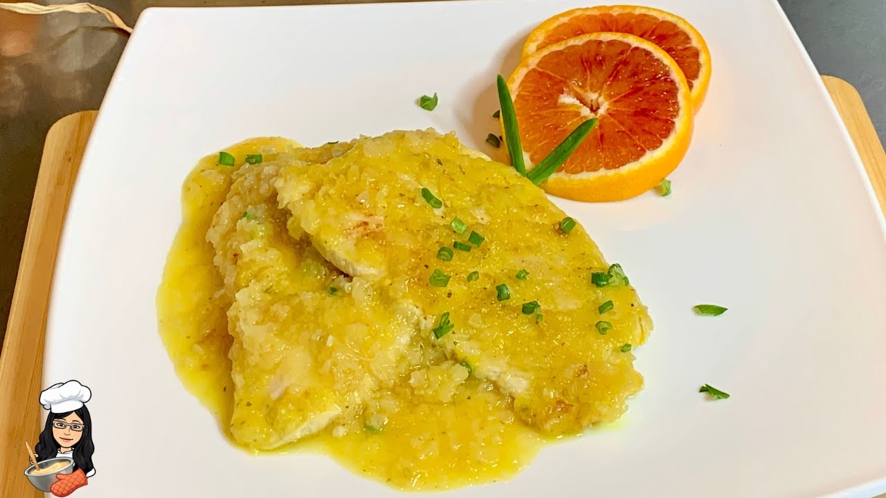 PETTO DI POLLO ALL' ARANCIA - come fare scaloppine di pollo con salsa all'arancia #pettodipollo