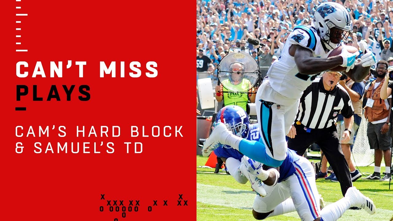 Cam Newton Lays Vicious Block & Curtis Samuel CAN'T BE STOPPED for the TD!