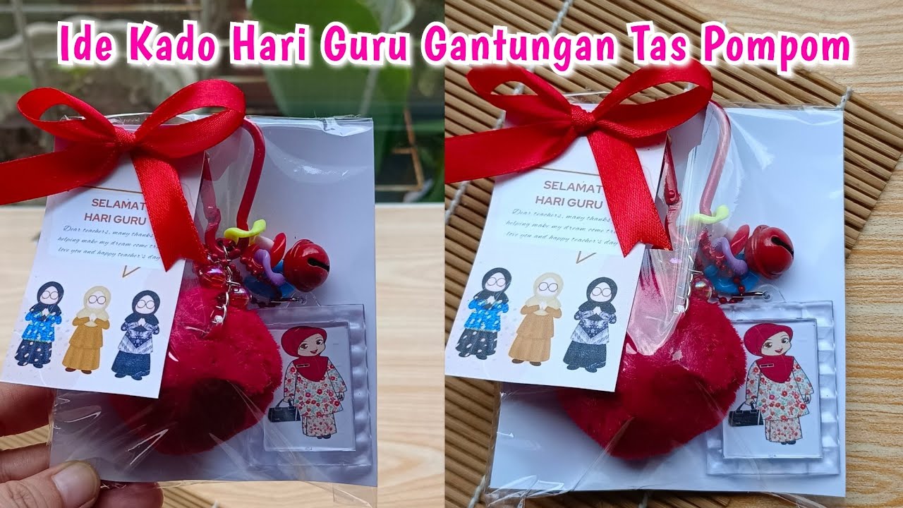 Ide Kado Hari Guru Gantungan Tas Pompom
