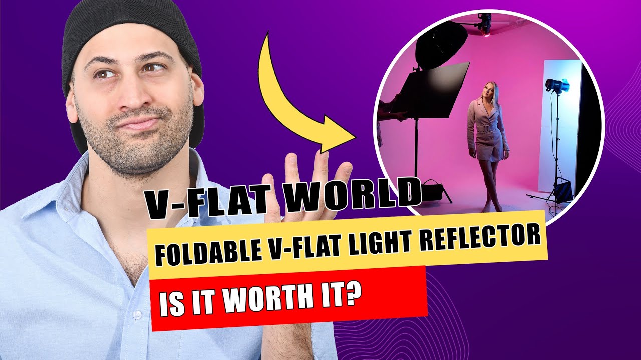 V-FLAT WORLD Foldable V-Flat Light Reflector 10-in-1 Portable Photography 40