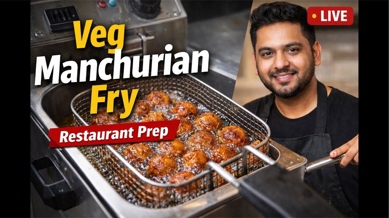 Veg manchurian balls live preparation 🔥| Restaurant style veg manchurian live