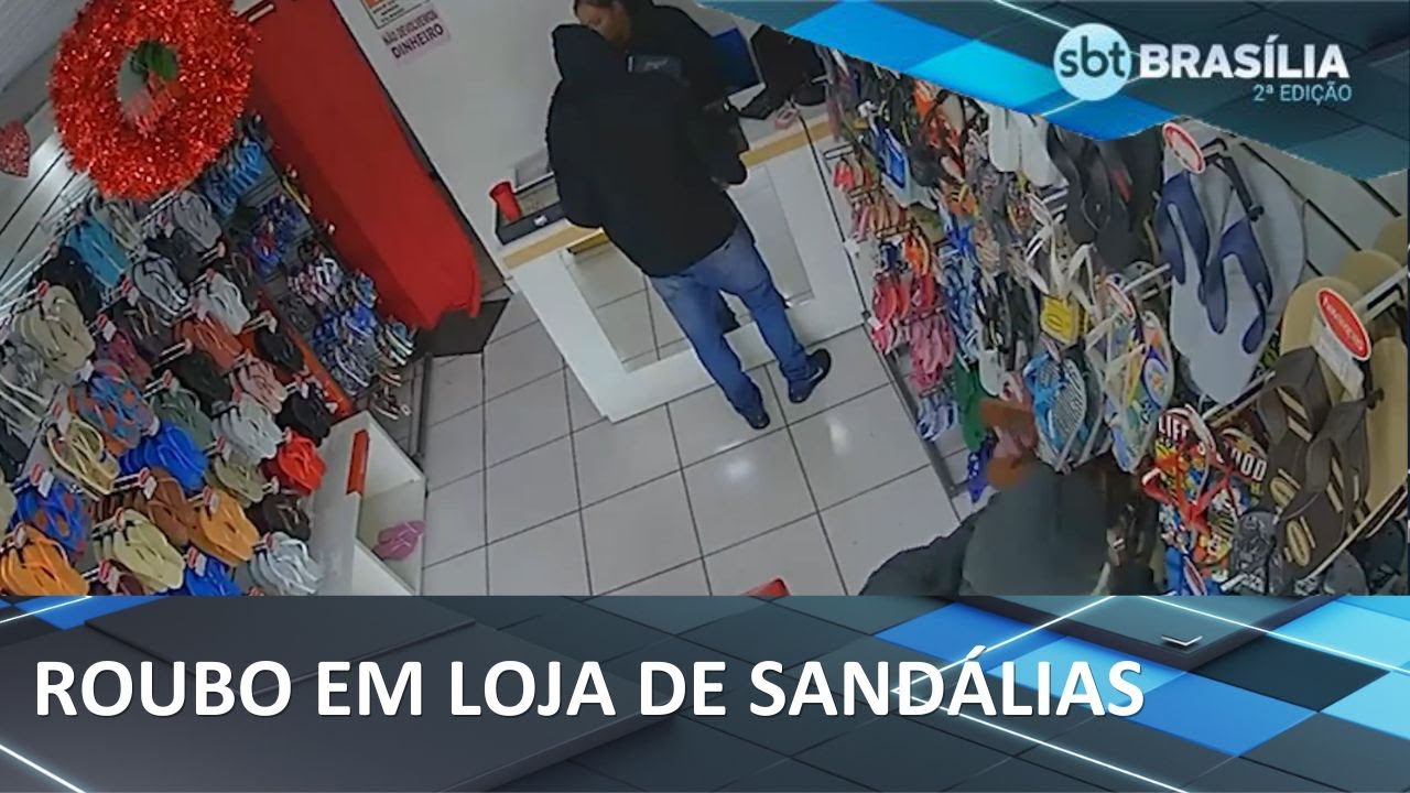 Loja de sandálias é roubada em plena luz do dia na Ceilândia | SBT Brasília 2° Edição