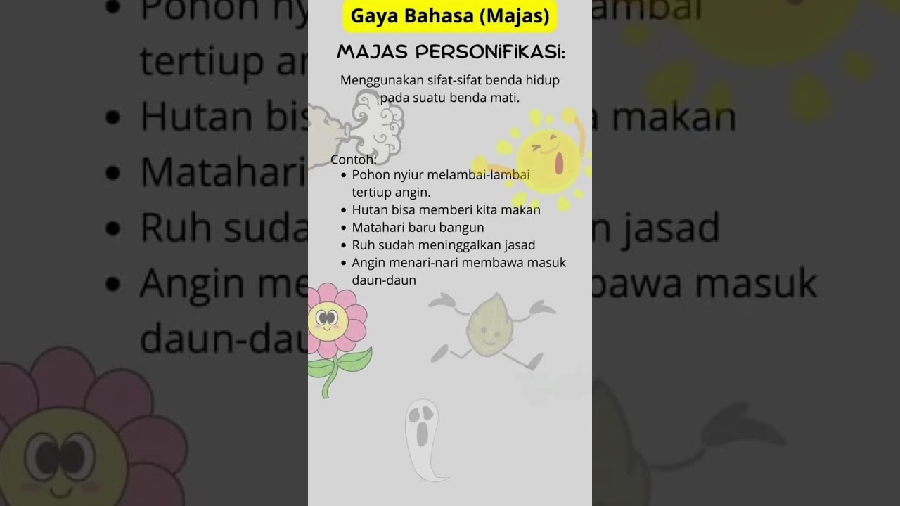 Majas Personifikasi #bahasaindonesia #materiajar #kesehariansekolah #kelasku_73