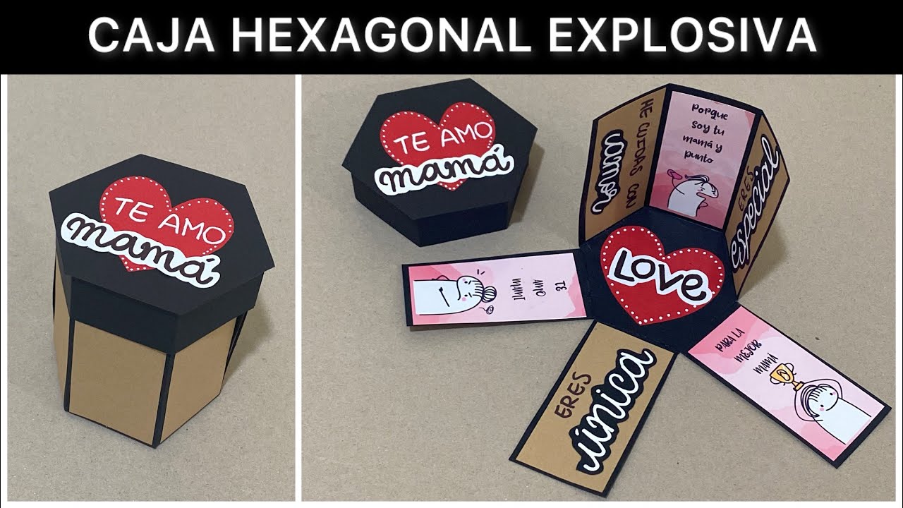 Regalo económico | Caja hexagonal EXPLOSIVA para MAMÁ | Regala Siempre Amor