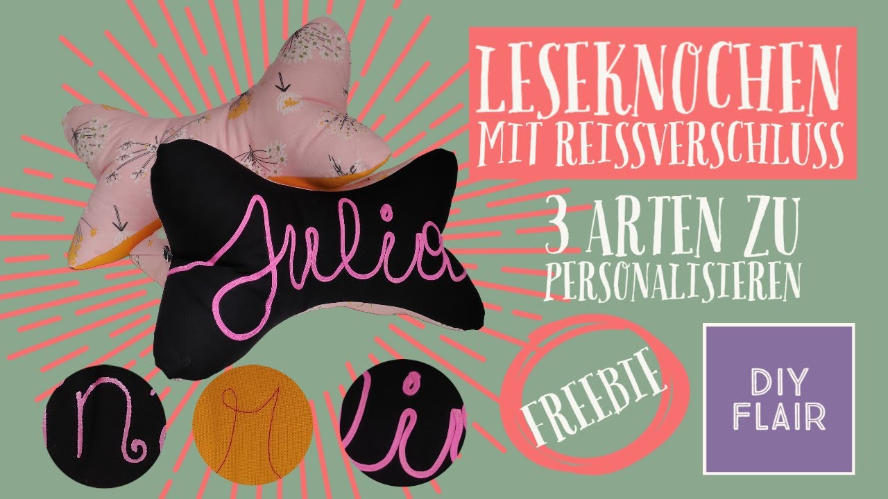 Leseknochen nähen mit Schnittmuster für Anfänger / Banderole / Lesekissen / Geschenk  / Nackenkissen