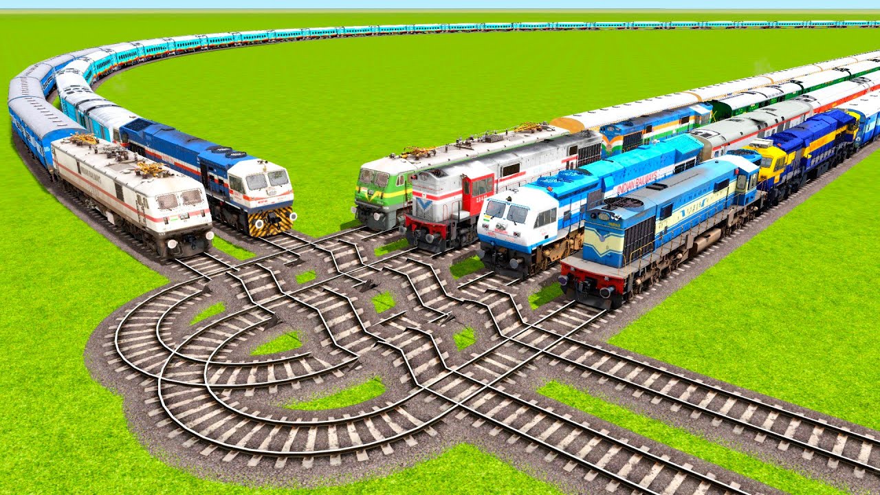 MULTIPLE DIFFERENT TRAINS HIGH PERFORM ON DOUBLE U TURNS TRACKS AND BREAKERS TRACKS|Train simulator|
