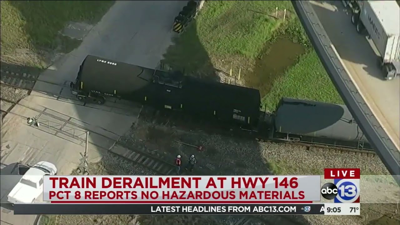 Train derails at Port Road and Highway 146 in Seabrook
