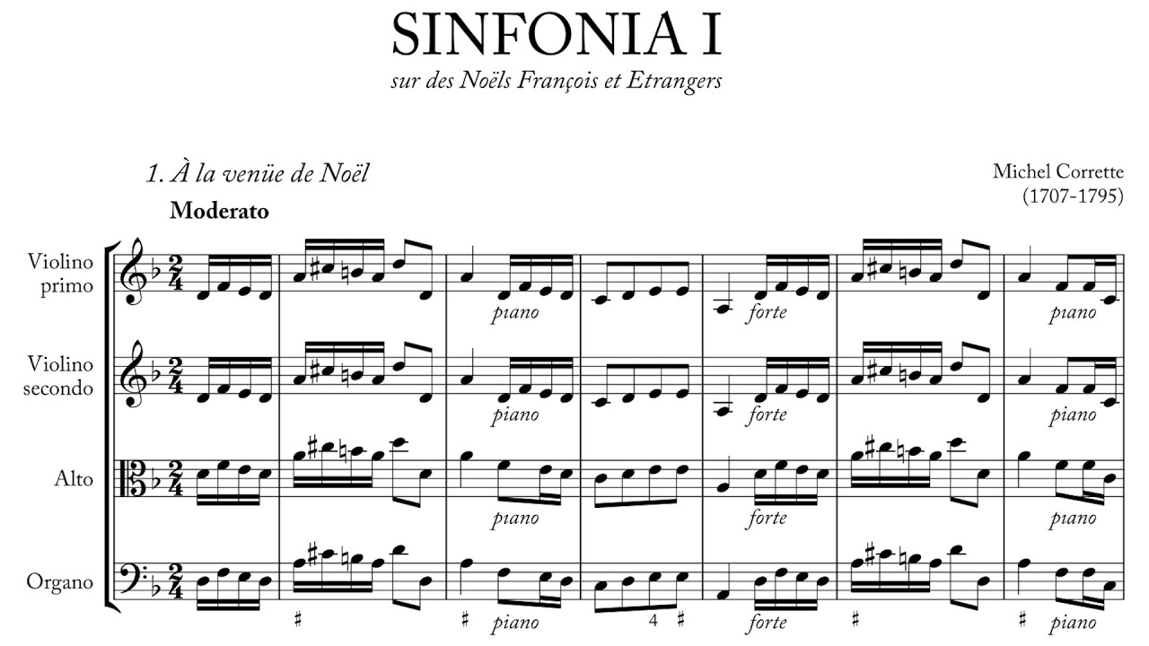Michel Corrette (1709&ndash;1795) - Symphonie I. en quatuor sur les no&euml;ls {Score video}