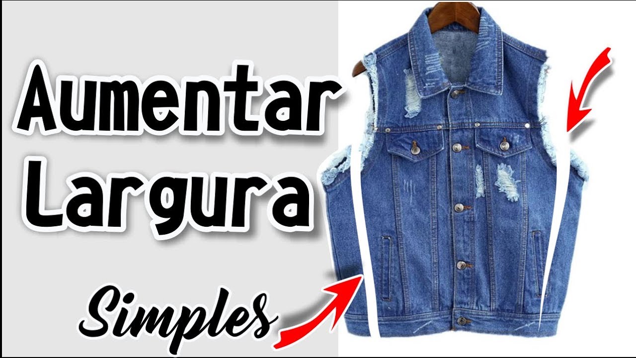 Ajuste em Jaqueta Jeans | Aumentar Largura | Conserto de roupas ✂️