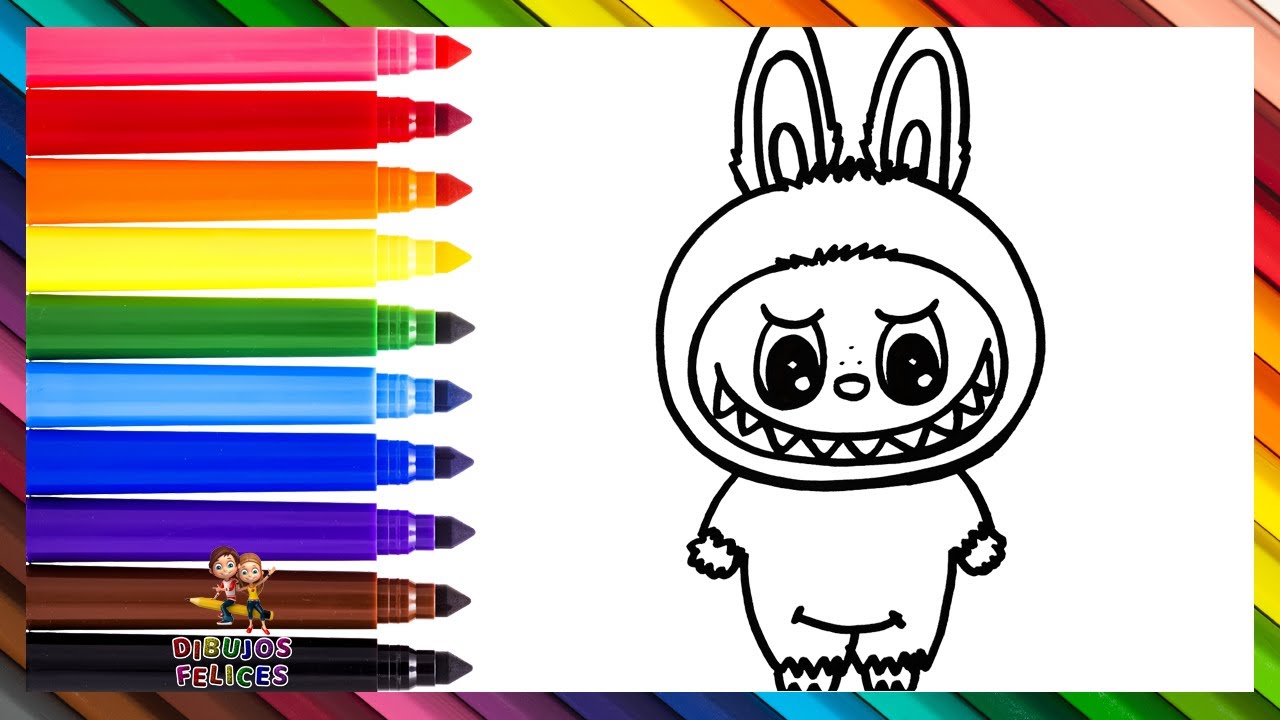 Dibuja y Colorea Un Lindo LABUBU ❤️🌈 Dibujos Para Niños