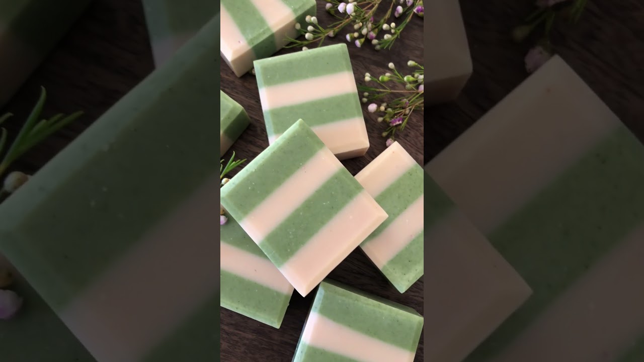 Natural color striped handmade soap by