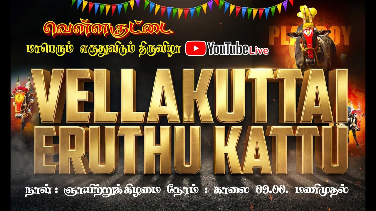 🔴YouTube Live VELLAKUTTAI ERUTHU KATTU 18.01.2026 வெள்ளகுட்டை எருதுவிடும் திருவிழா நேரலை 9787462444