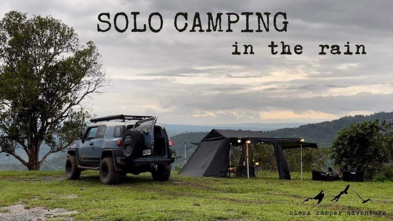 Viewscape Tanay | Solo Camping in the rain | Black Camping | Sound of Nature | FJ Cruiser | ASMR