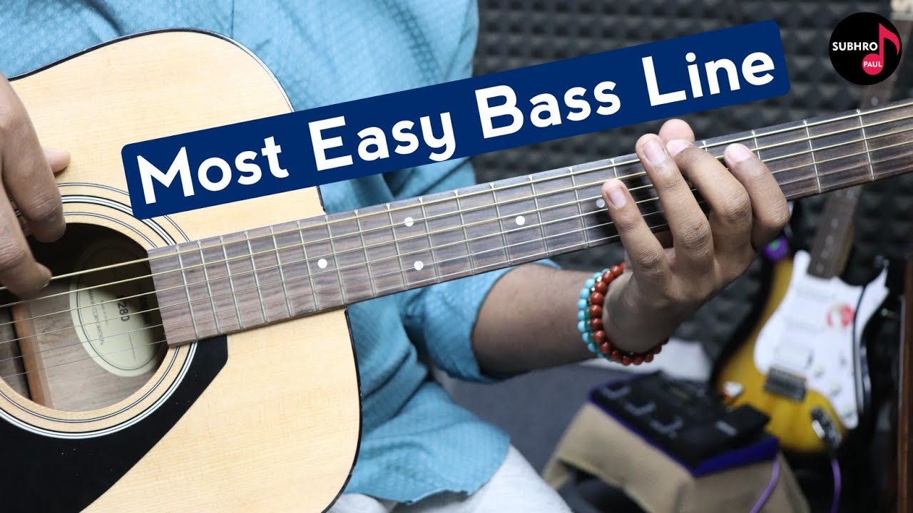 Easy Bass Lines On Acoustic Guitar | Dildara Ra One Guitar Lesson Intro