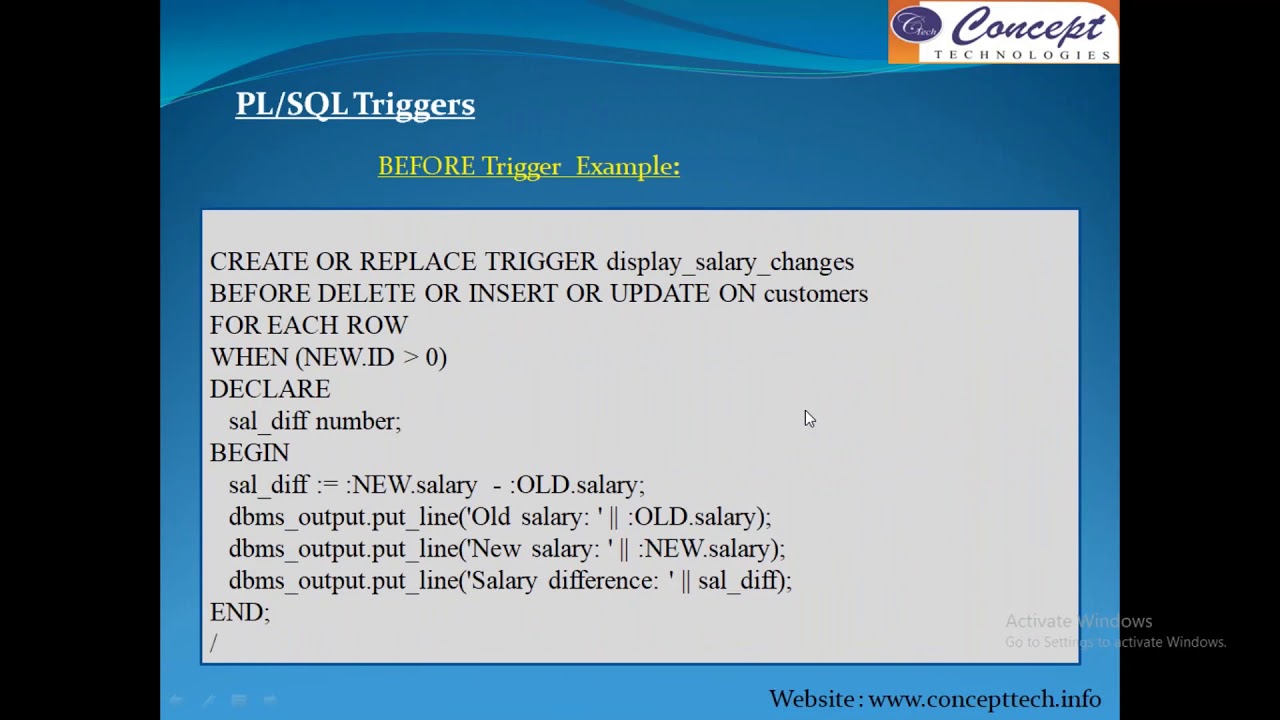PL/SQL Trigger