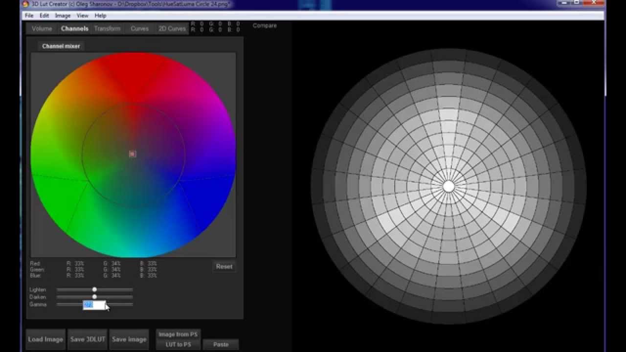 3D LUT Creator - подробно о Channel Mixer