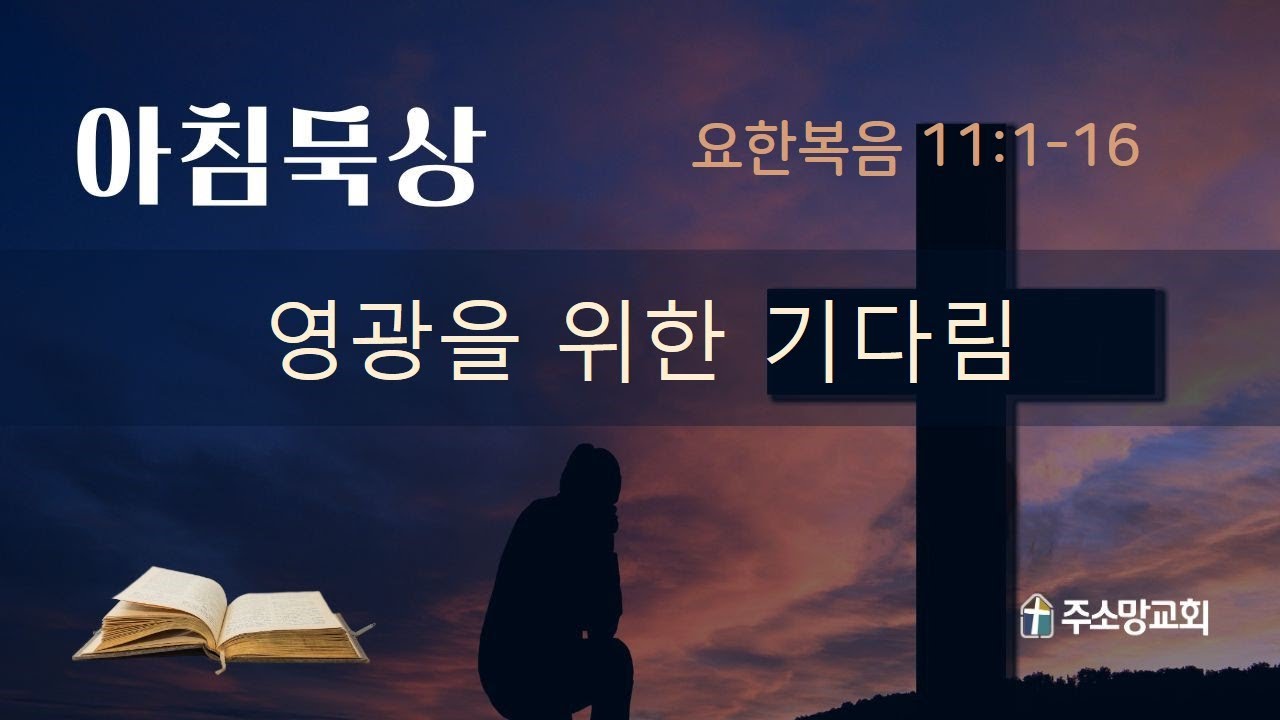 요한복음 11:1-16. 영광을 위한 기다림 (2026. 3. 6. 금)