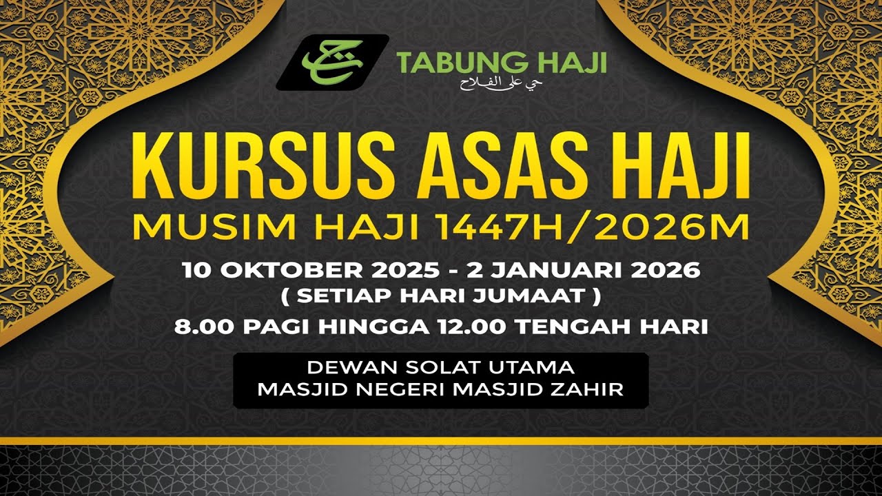 🔴KURSUS ASAS HAJI MUSIM HAJI 1447H/2026M (MINGGU 8)🗓 EDISI 28-11-2025 (JUMAAT) 07 JAMADILAKHIR 1447H