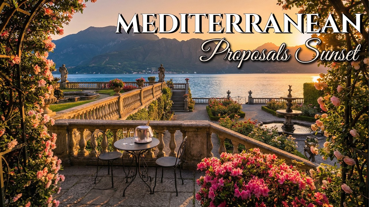 Chill Mediterranean Music 💍🌅 2+ Hours of Relaxing Lake Como Sunset for Weddings & Proposals