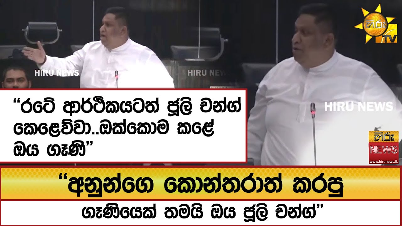 ''රටේ ආර්ථිකයටත් ජූලි චන්ග් කෙළෙව්වා..ඔක්කොම කළේ ඔය ගෑණි'' ' - Hiru News