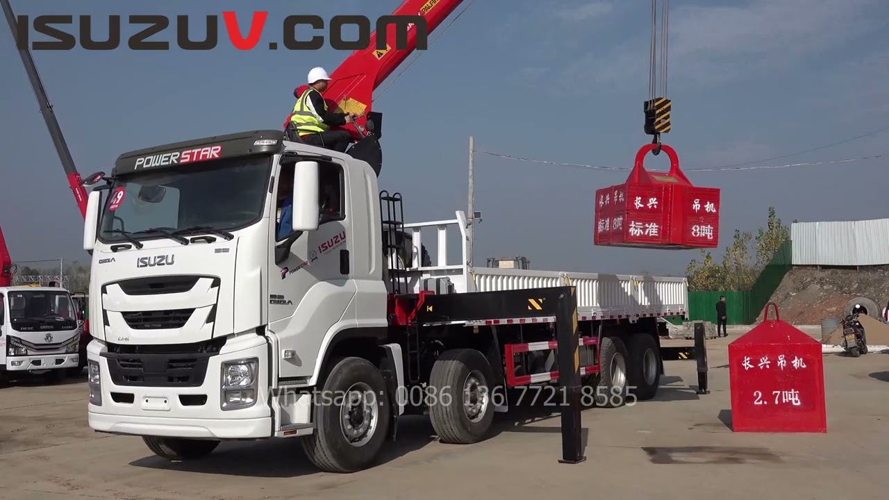 Test Isuzu GIGA 10 T truck mounted crane, www.isuzuv.com