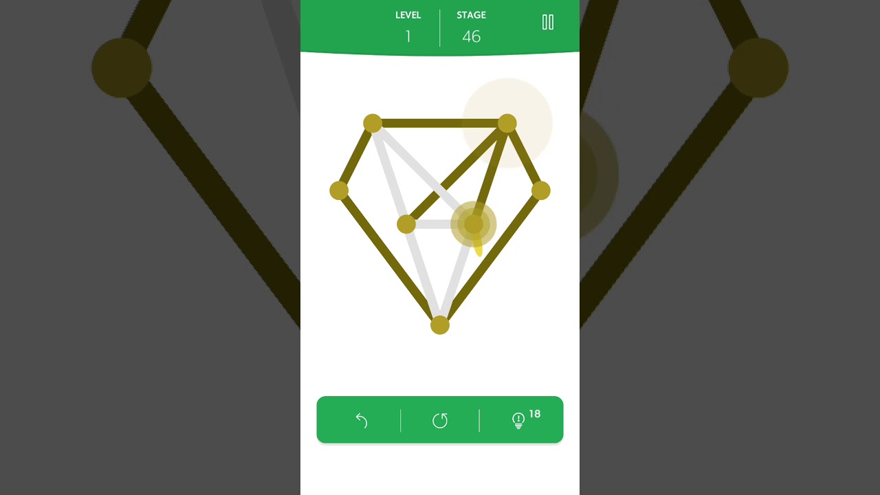 1LINE one-stroke puzzle game. Level 1. Stage 46. 1-46.