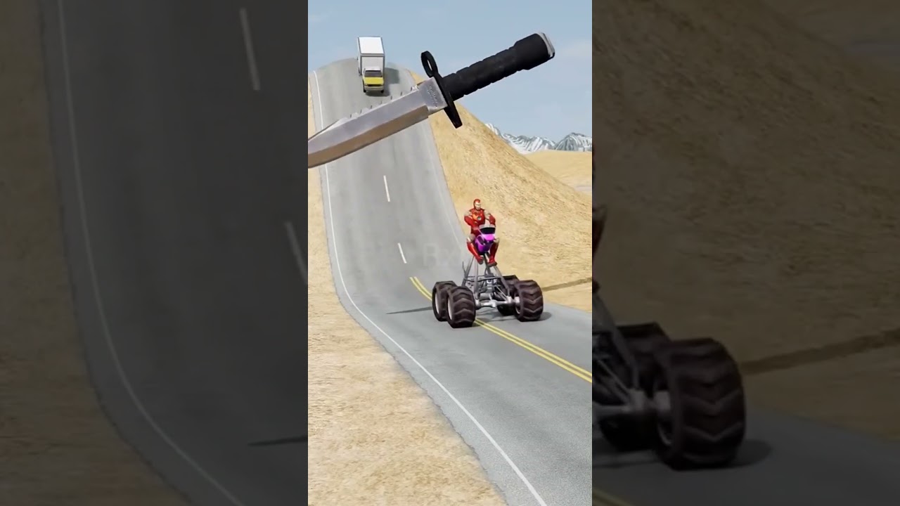 Knife Vs Vehicle 🚜🚑 BeamNG.Drive #beamngdrive #shorts