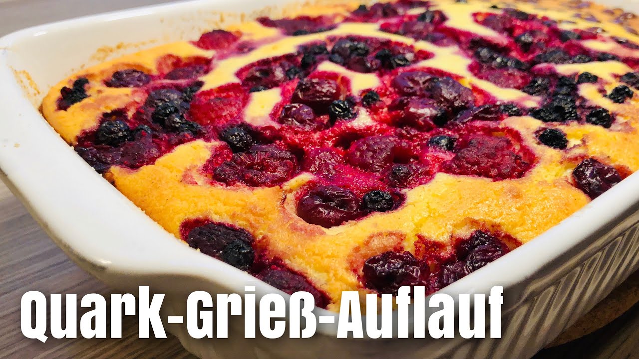 Quark-Grieß-Auflauf mit Beeren