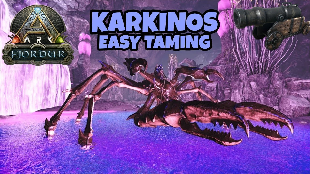 KARKINOS || Taming It With Trap & Cannon || ARK: FJÖRDUR
