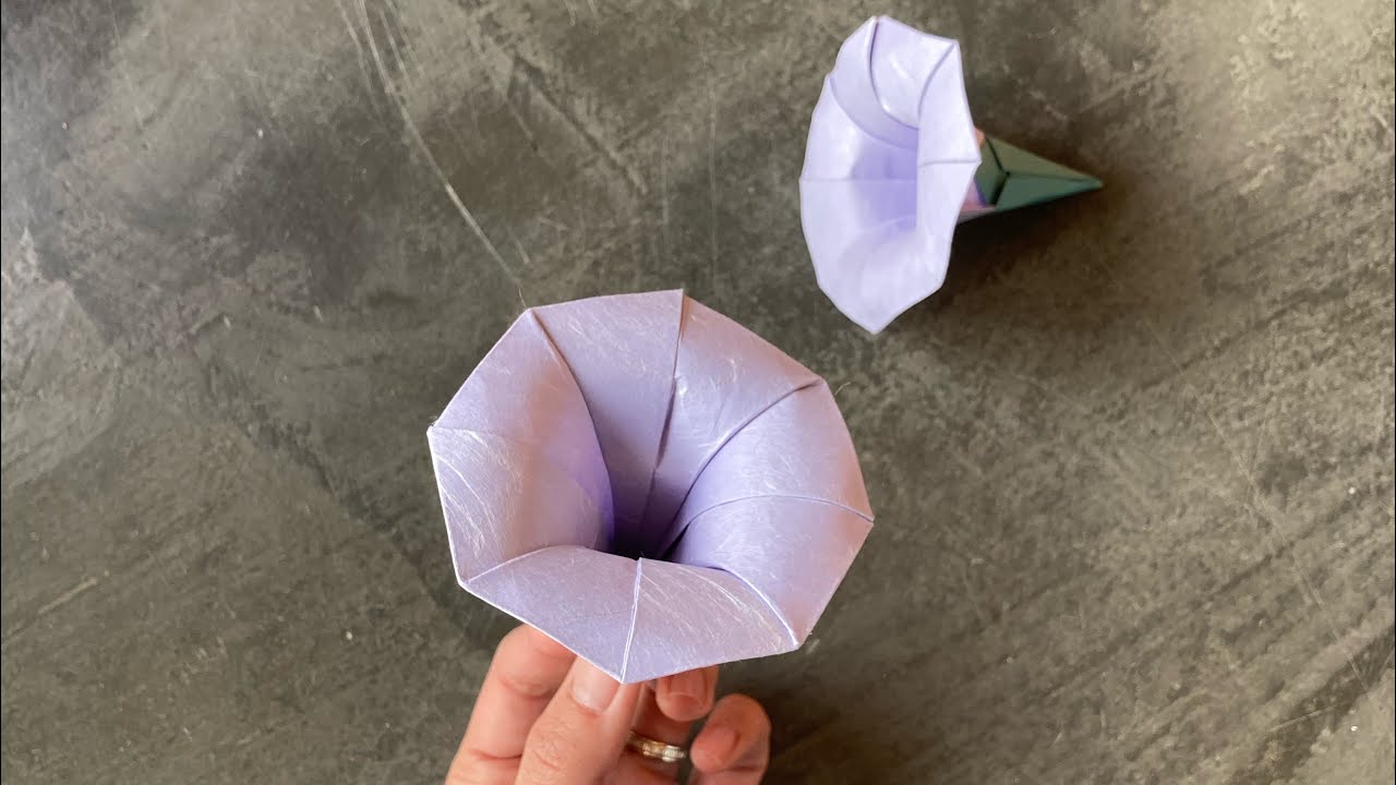折り紙 お花 折り方 立体 あさがお