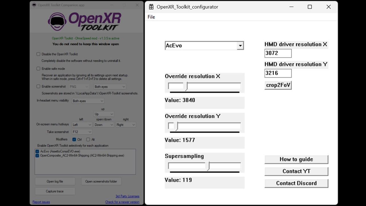 OpenXR toolkit configurator