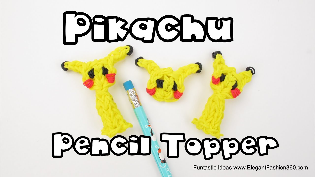 Pikachu Pencil Topper(Pokemon) - How to Rainbow Loom