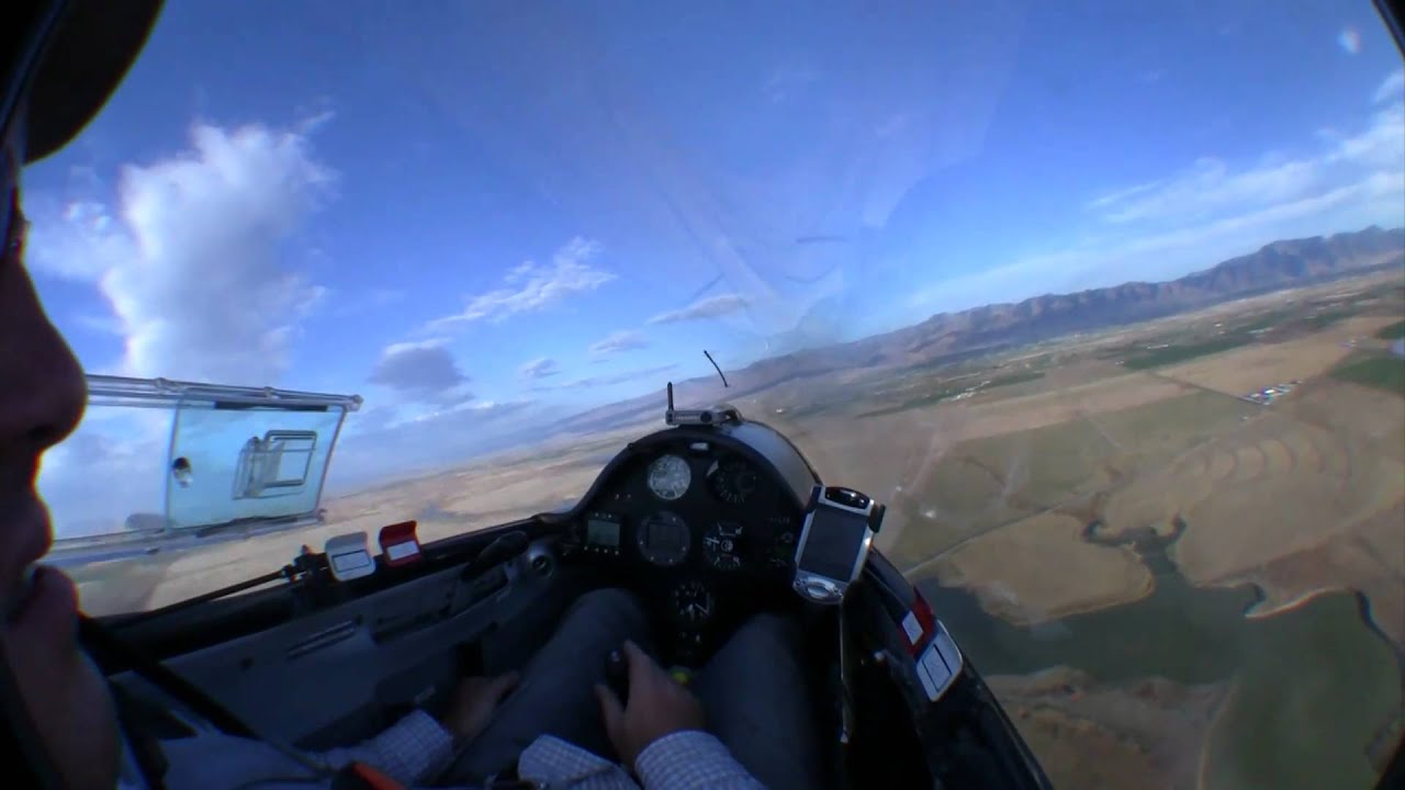 Glider Landing in a Field from Pilot's Perspective