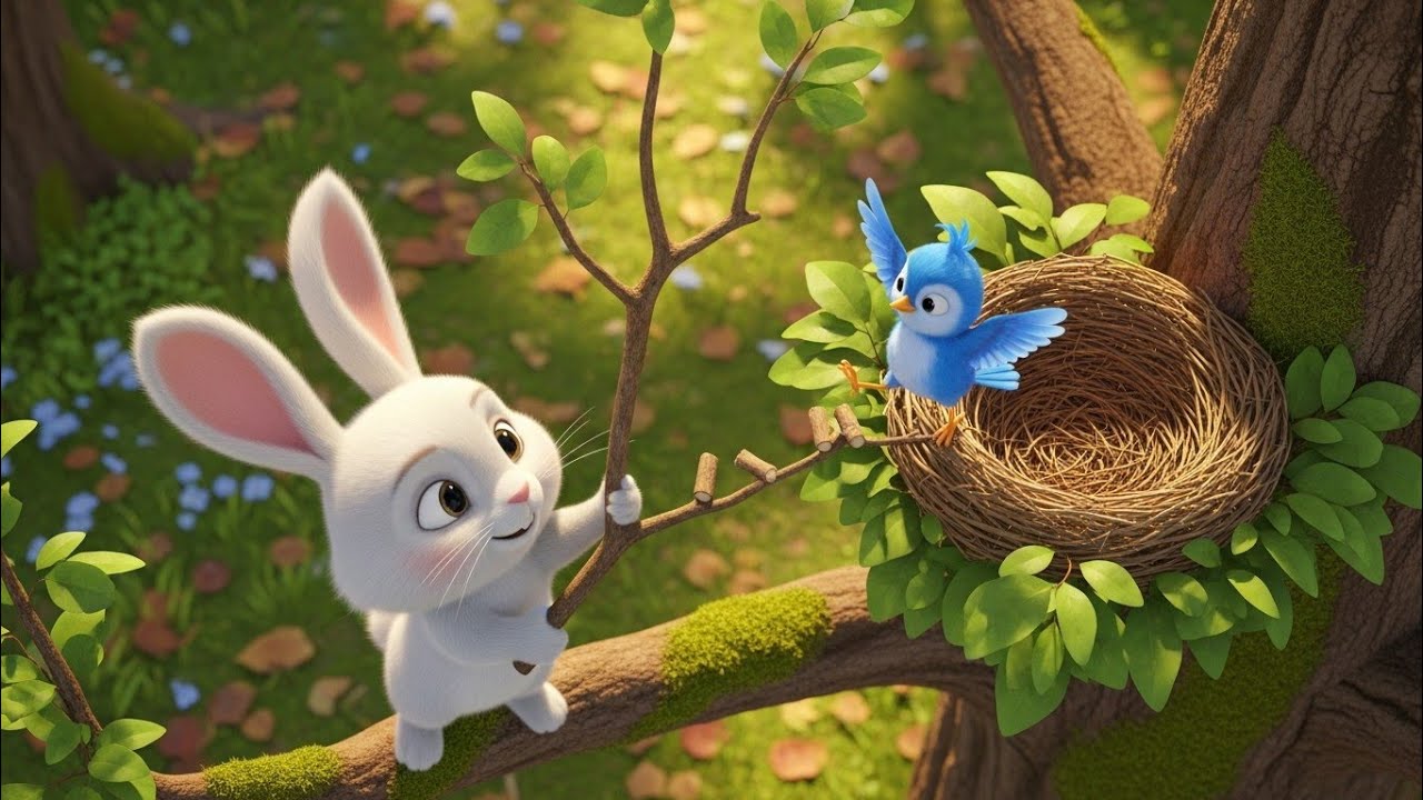 Moral Story for Kids in English | White Bunny & Blue Bird Story 🐰 | Kids Moral Story | Kids Learning